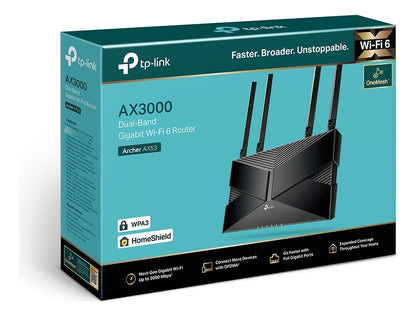 Router Tp-link Gigabit Dual Band Ax3000 Archer Ax53 Negro