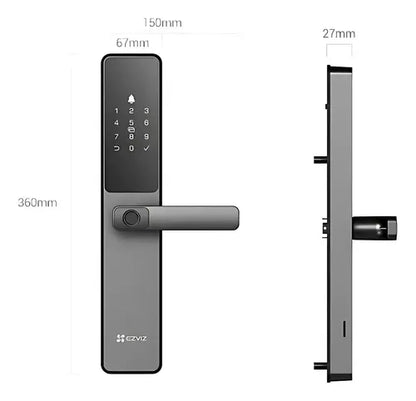 Cerradura Inteligente Dl05 Wifi Huella Wbcp Ezviz Pack 2 Negro