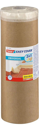 Papel Cobertor Con Adhesivo Tesa Easy Cover 20m X 30cm Café
