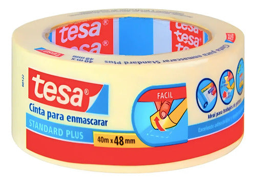 Cinta De Enmascarar Tesa 40m X 48mm Blanco Liso
