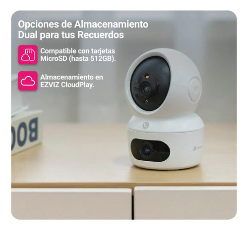 Cámara Pt Inteligente Wifi H7c Dual 2k + Panoramica Ezviz Blanco