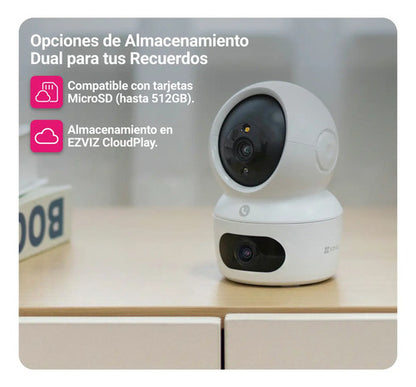 Cámara Pt Inteligente Wifi H7c Dual 2k + Panoramica Ezviz Blanco