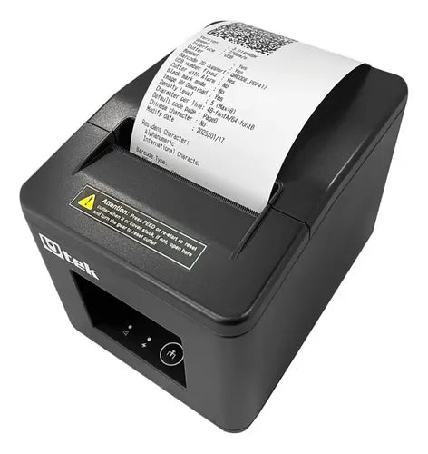 Impresora Térmica 80mm Usb 230mm/s Utek Mod Ut-prt510u Pos Negro