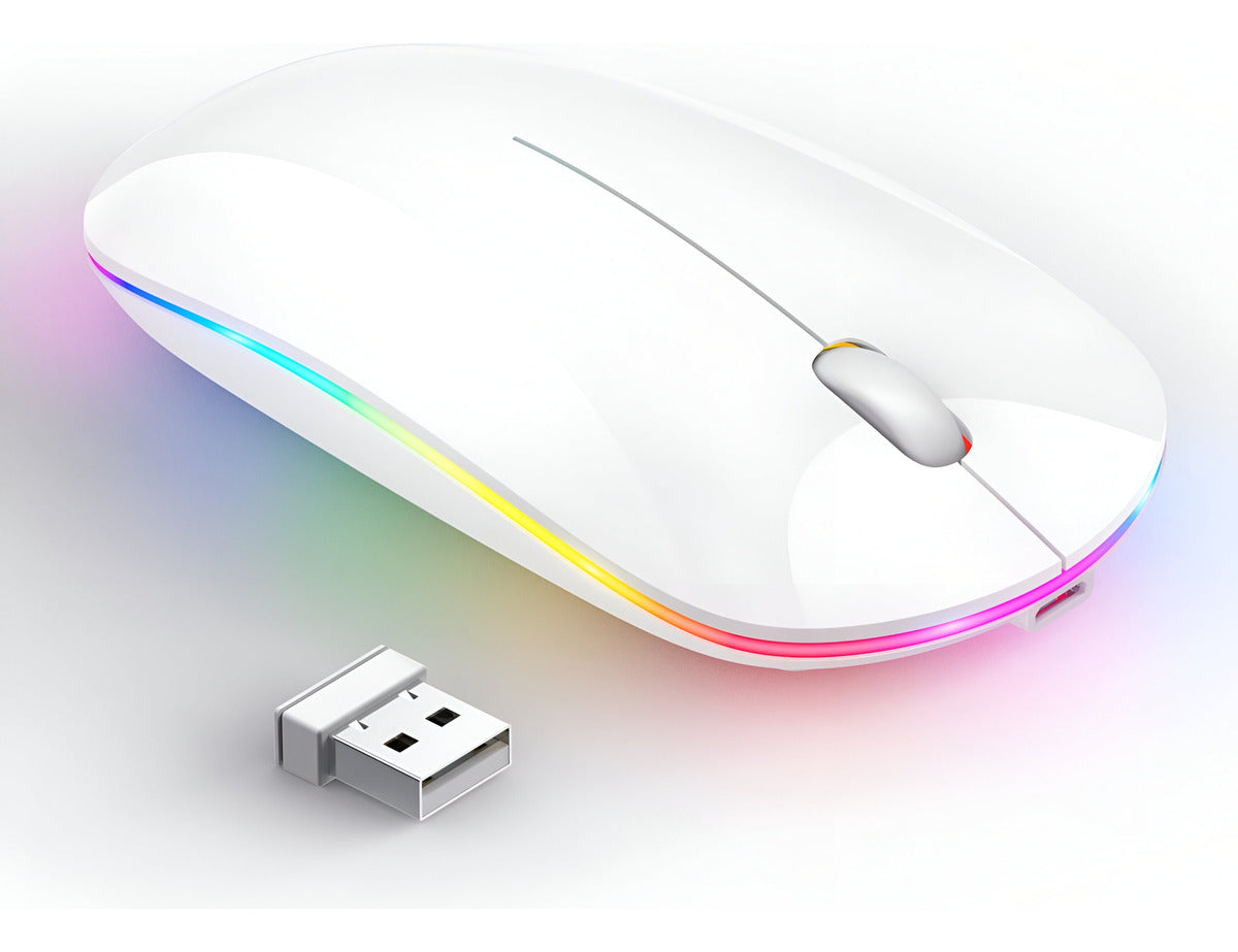 Mouse Inalámbrico Recargable 2.4ghz Led Rgb Distancia 10mts