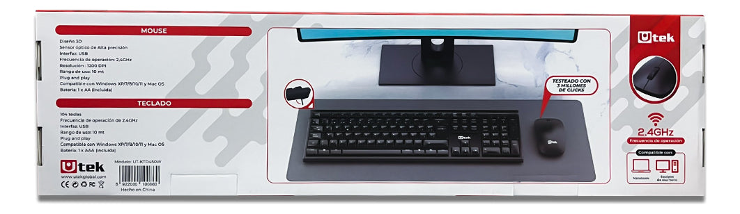 Kit Teclado Mouse Inalámbrico Español Ut-ktd450w