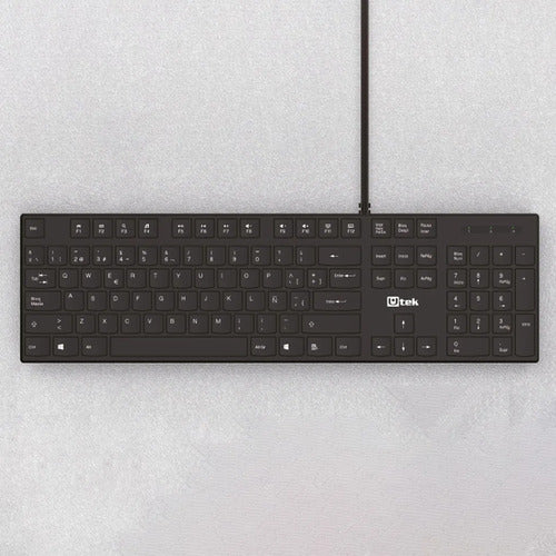 Teclado Alámbrico Usb Slim Plug And Play Multimedia Pack 2 Negro Español Latinoamérica