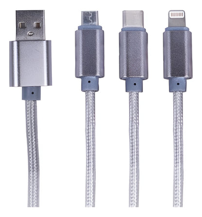 Cable Carga Rápida 3 En 1 Micro Usb iPhone Tipo C Philco