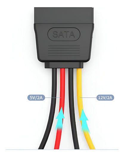 Cable Poder Adaptador Sata A Doble Sata Splitter 1 A 2