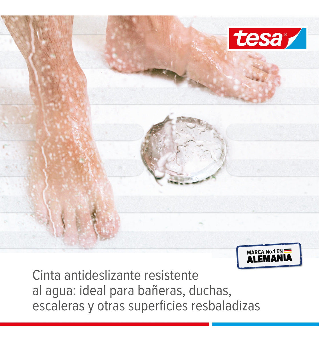 Cinta Antideslizante Baño Transparente 5mt X 25mm Tesa