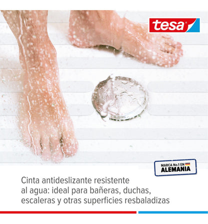 Cinta Antideslizante Baño Transparente 5mt X 25mm Tesa
