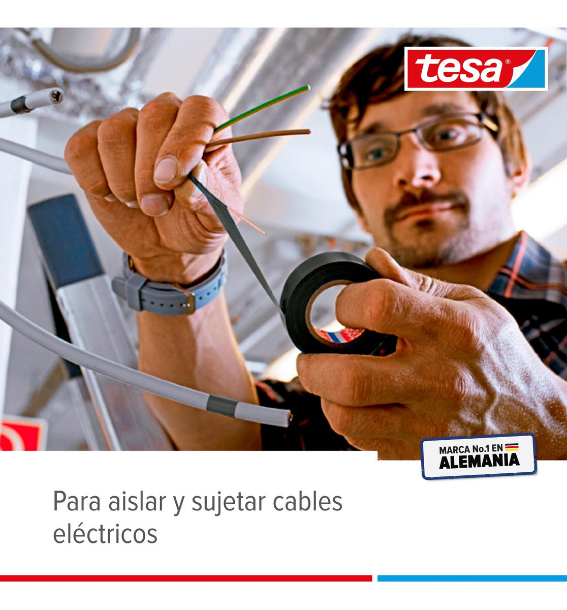 Pack 5unidades Cinta Aislante Tesa 10mt X 18mm Negra