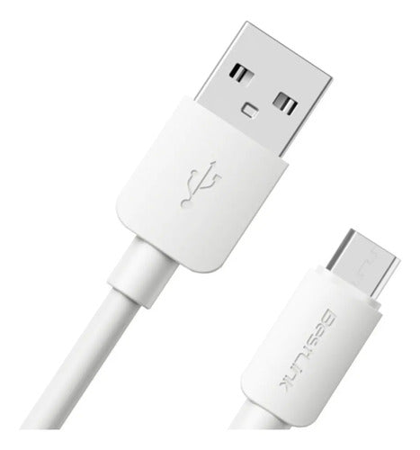 Cable Usb-a A Micro Usb 2m Bestlink 2.4a Carga Rápida Pvc Blanco