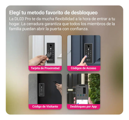 Cerradura Inteligente Dl03 Huella Código Acceso Ezviz Negro/gris
