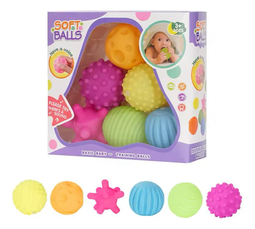 Pelotas Sensoriales Estimulación Bebé Set 6 Unidades