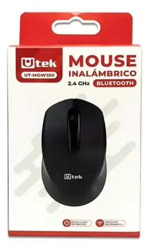 Ratón Inalámbrico 10 Metros Alcance 2.4 Ghz Utek Ut-mow100 Negro