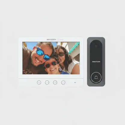 Kit Videoportero Analogo Hd Pantalla Color 4 Hilos Hikvision Blanco