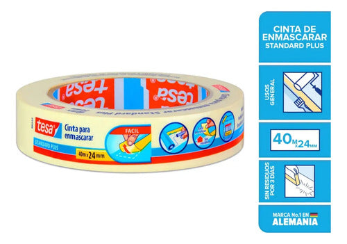 Pack 12 Cintas Enmascarar Masking Tape 24mm X 40 Metros Gk Crema Multipropósito