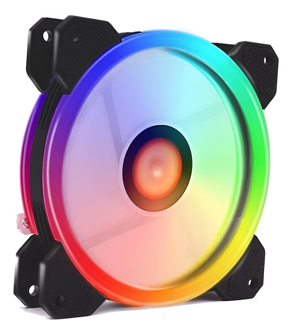 Ventilador Cooler Pc Luz Led Rgb 12cm Multicolor
