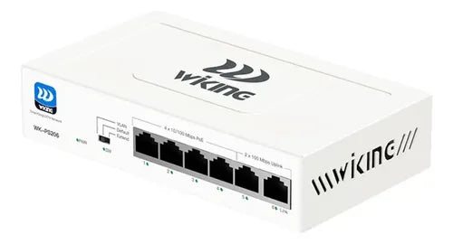 Switch 4 Puertos + 2 Poe 45w Uplink Wk-ps206 250m