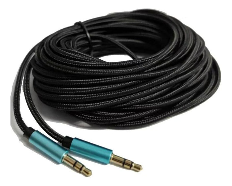Cable Audio Plug 3.5mm 2 Líneas 10 Metros Trenzado