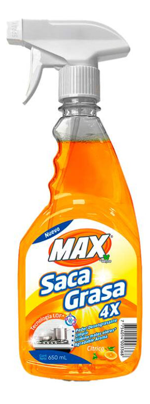 Saca Grasa Max 650 Ml Limpiador Frasco Gatillo Cítrico