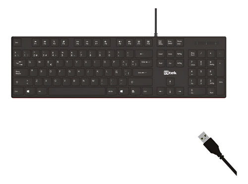 Teclado Alámbrico Usb Multimedia Teclas Slim Ut-kb750