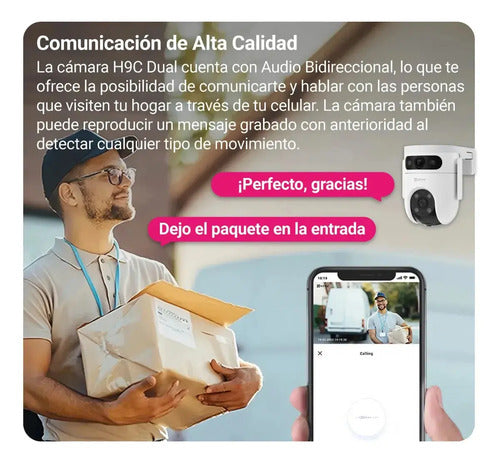 Pack 3 Cámaras Seguridad Exterior H9c 3k Full Hd Wifi Ezviz Blanco