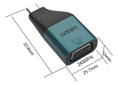 Adaptador Onten Usb-c A Vga 2k 60hz Para Macbook iPad Pro Dell