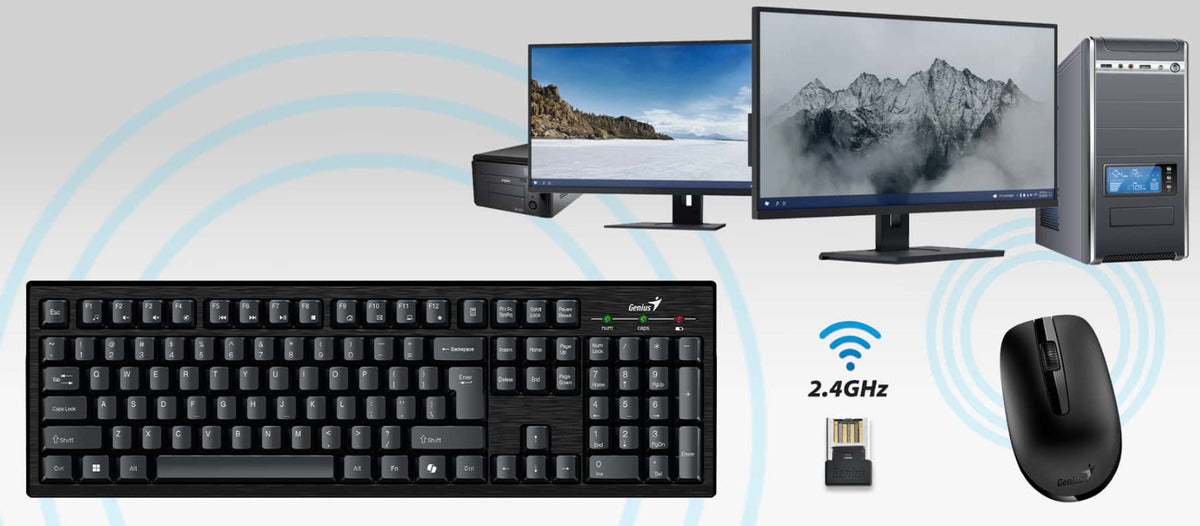 Kit Mouse Teclado Inalámbrico Km8101 Ai Copilot Genius