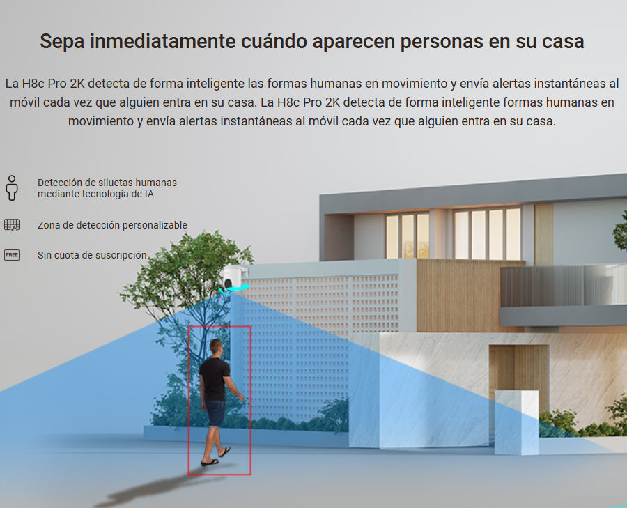 Cámara Panorámica Pt 360 Wifi H8c Pro 2k Ia Ezviz