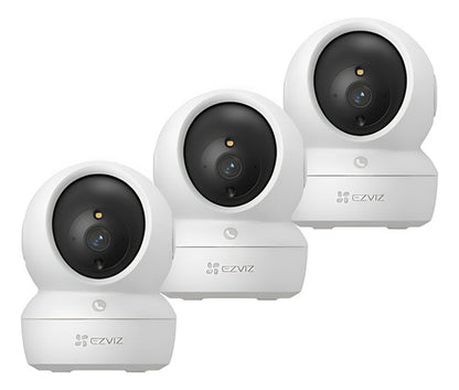 Pack 3x2 Cámaras Seguridad Wifi H6c Pro 2k Interior Ezviz Blanco