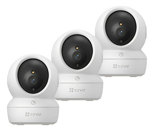 Pack 3x2 Cámaras Seguridad Wifi H6c Pro 2k Interior Ezviz Blanco