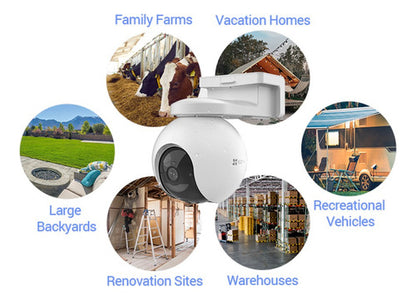 Cámara Pt Exterior Eb8 4g 2k Con Batería Tipo C Ezviz Blanco