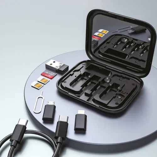 Kit Cable 9 En 1 Portátil Usb Usb Tipo C Micro Usb Micro Sd Negro