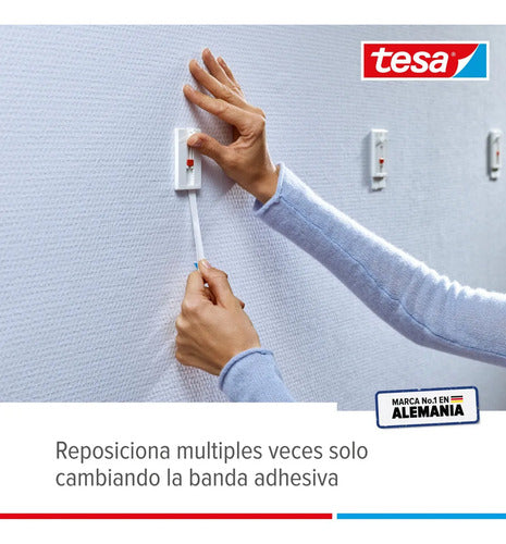 Clavo Adhesivo Ajustable Pared Pintada 2kg Tesa Pack 2 Blanco