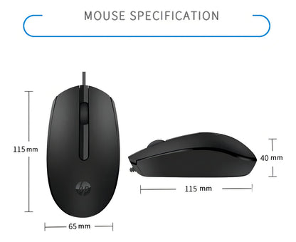 Mouse Óptico Alámbrico Usb Hp M10 Negro 1200 Dpi