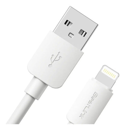 Cable Usb-a A Lightning 2.4a 1 Metro Bestlink Carga Rápida Blanco