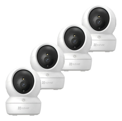 Pack 4x3 Cámaras Seguridad Wifi H6c Pro 2k Interior Ezviz Blanco