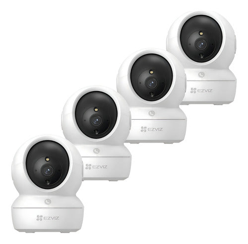 Pack 4x3 Cámaras Seguridad Wifi H6c Pro 2k Interior Ezviz Blanco