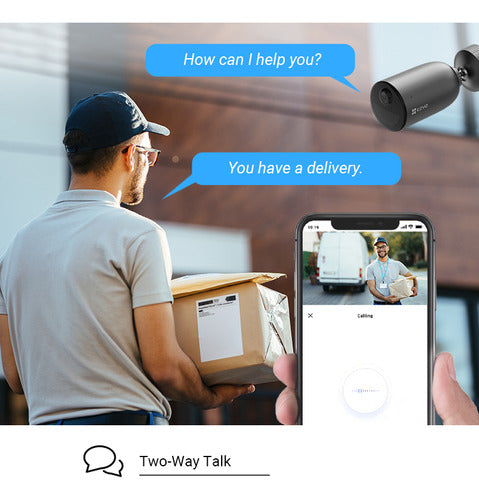 Cámara Seguridad Wifi Eb3 3mp Bateria Visión Nocturna Ezviz Negro