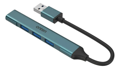 Hub Usb 4 Puertos Onten Otn-5701 Conexión 3.0 Y 2.0 Azul Petróleo
