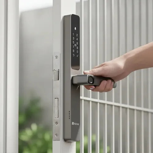 Cerradura Digital Dl06-r100 Contraseña Tarjeta App Ezviz Gris Grafito