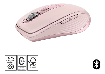 Mouse Inalámbrico Recargable Mx Anywhere 3s 8000 Dpi Rosa