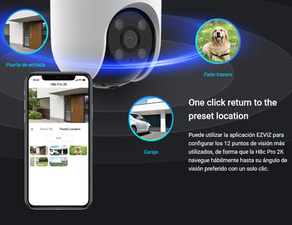 Cámara Panorámica Pt 360 Wifi H8c Pro 2k Ia Ezviz