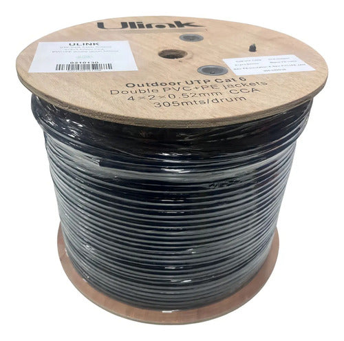 Cable Utp Red Outdoor Cat6 305 Metros 23 Awg 4x2x0.52mm Cca
