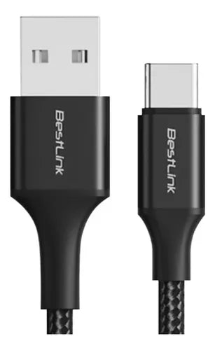Cable Carga Usb-a A Usb-c Trenzado 3.0a 1m Mod. Bl-chcbmc8 Negro