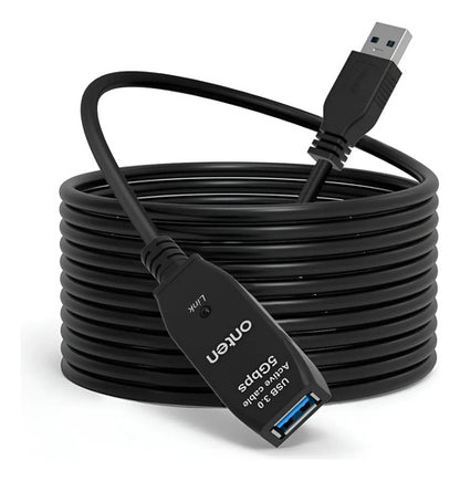 Cable Alargador Usb 3.0 10metros Chip Reforzado Activo Onten Negro