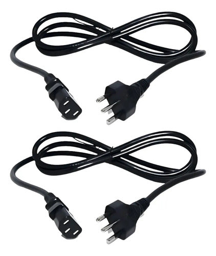Pack 2 Cable Fuente Poder Pc Cargador 1.8 Mt