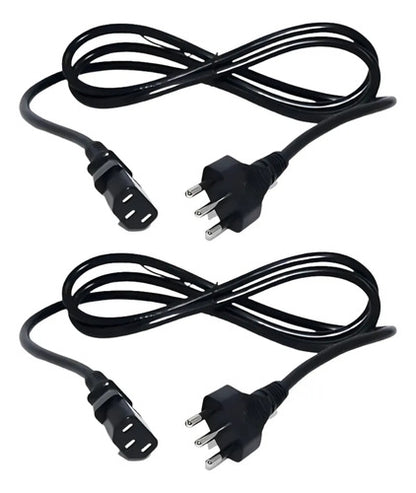 Pack 2 Cable Fuente Poder Pc Cargador 1.8 Mt