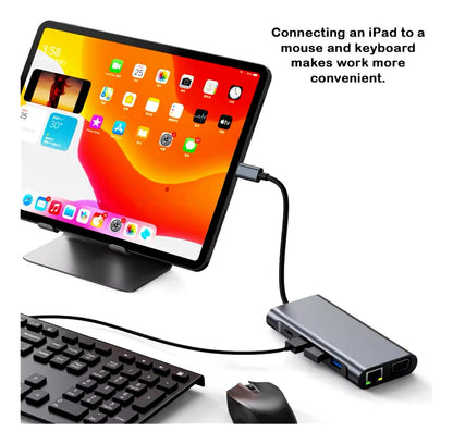 Adaptador Tipo C 11 En 1 Rj45 Hdtv Usb 3.0 Usb C Jack Sd